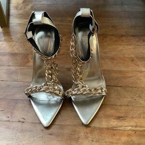 Ibiza Chain High Heels - Gold - Size 37